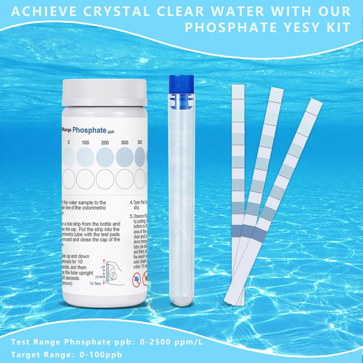 Phosphate Test Kit for Pool: 50PCS Strips Swimming Pool 50
