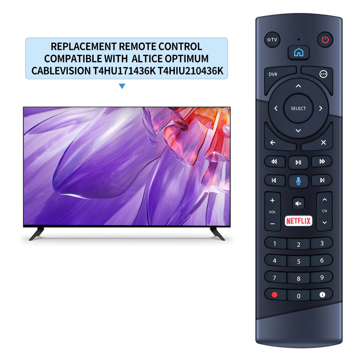 T4HU1714/36K Bluetooth Voice Remote Control For Altice Optimum Cablevision