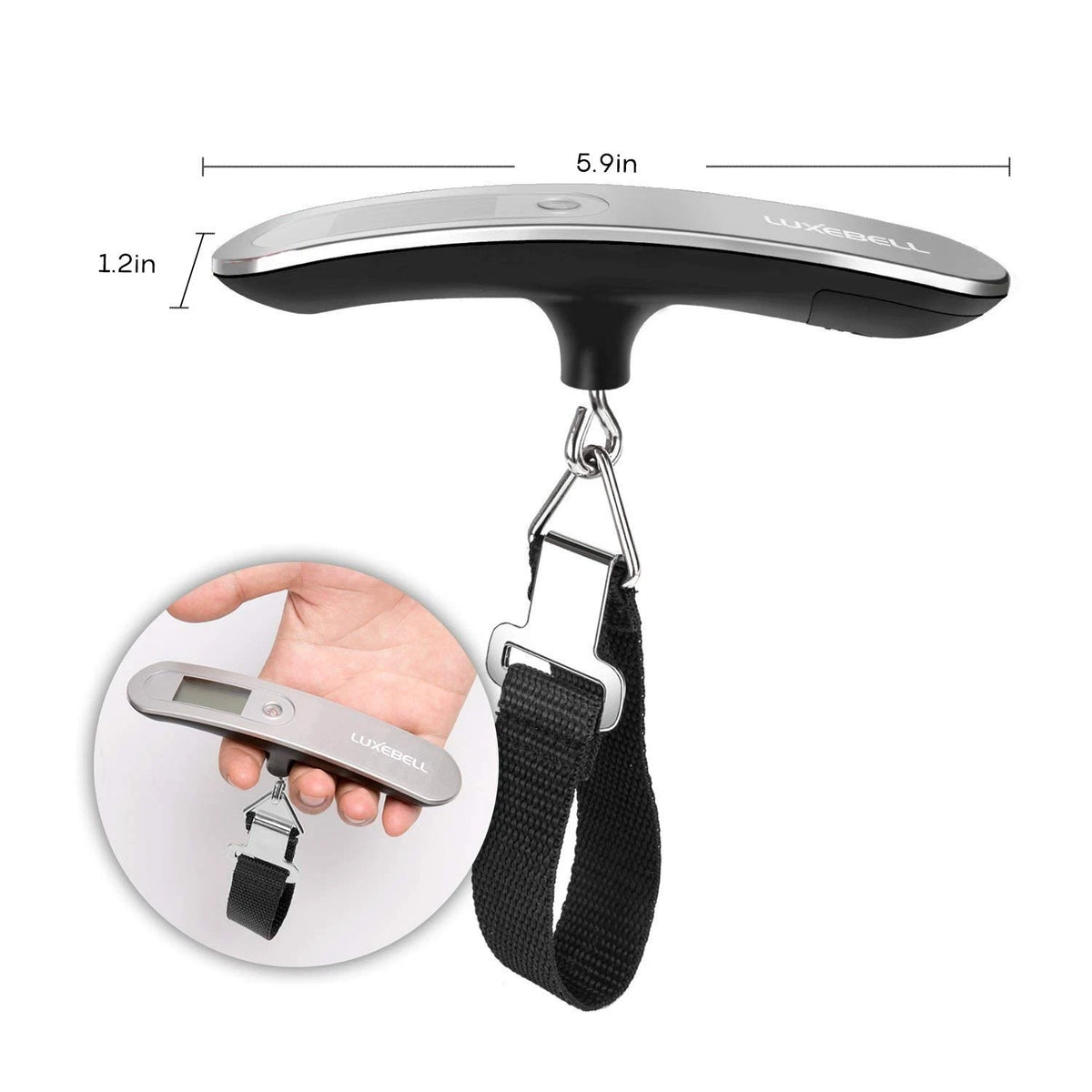 Digital Luggage Scale Vacation Travel Essentials Accessories One_Size, Silver