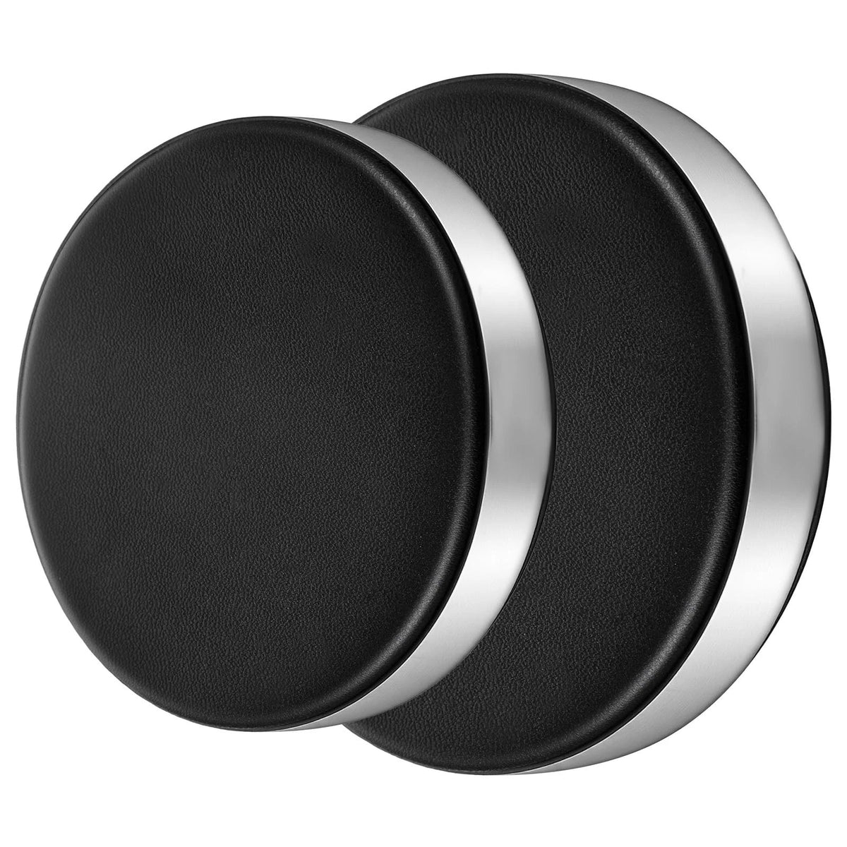 Classicseali 2pcs Watch Cushion, Round Leather Movement Black + Silver