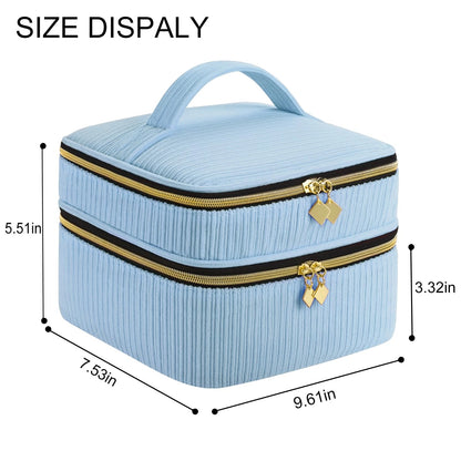 ZFZGFRCS Nail Polish Organizer- Holds 30 Bottles, 9.6" x 7.5" x 5.5", Blue