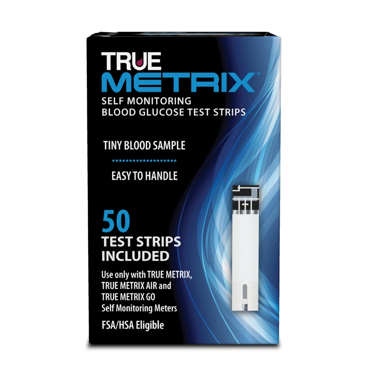 True Metrix Blood Glucose Test Strips, 50 Count 50 (pack of 1), Black
