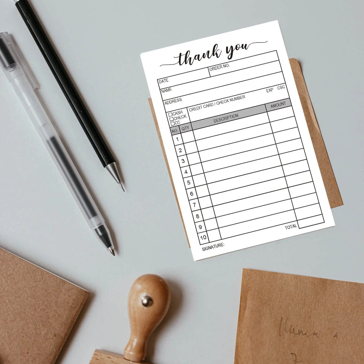 2 Packs 50-Set Thank You Receipt Book, Carbon Duplicate Copy Sales Receipt...
