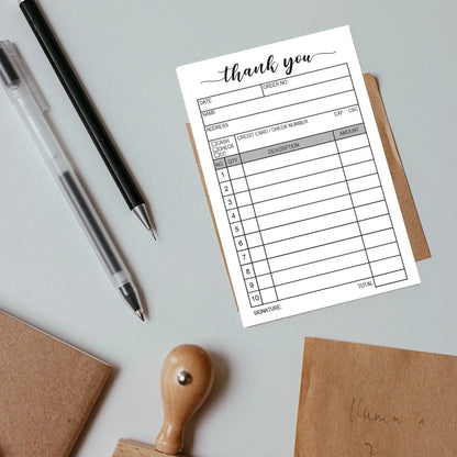 2 Packs 50-Set Thank You Receipt Book, Carbon Duplicate Copy Sales Receipt...