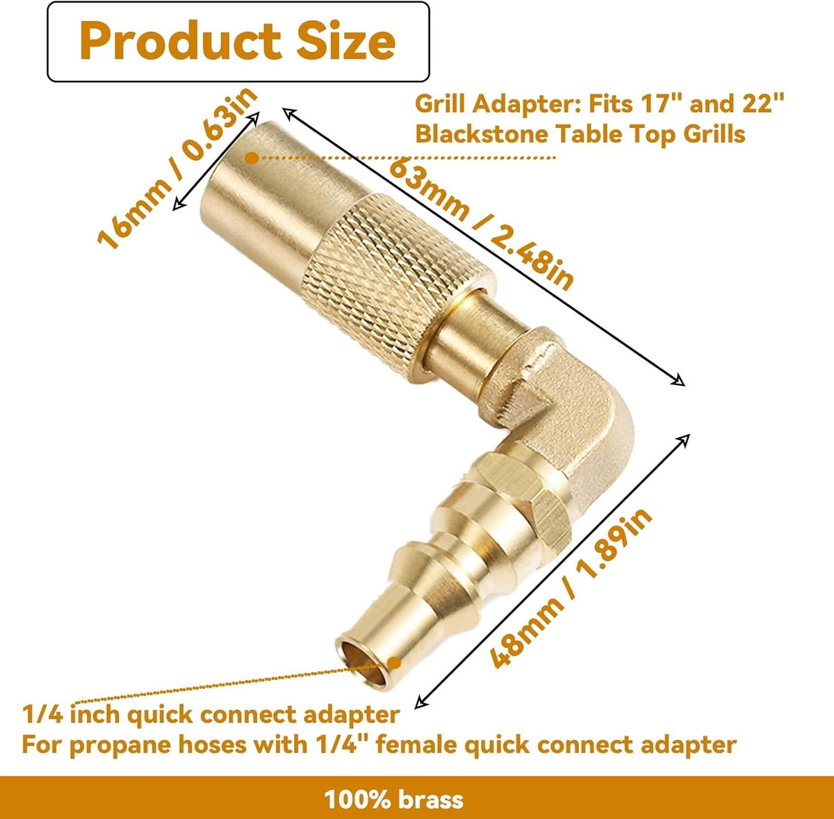 1/4 Inch RV Quick Connect Adapter Conversion Fitting Elbow for Blackstone,...