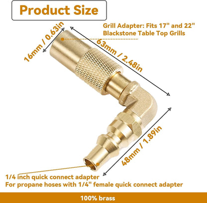 1/4 Inch RV Quick Connect Adapter Conversion Fitting Elbow for Blackstone,...