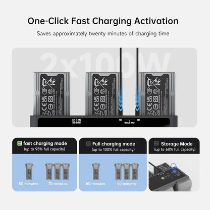 200W DJI Air 3/3S Battery Charger Hub，Fast Charging, 3-Channel Parallel,...