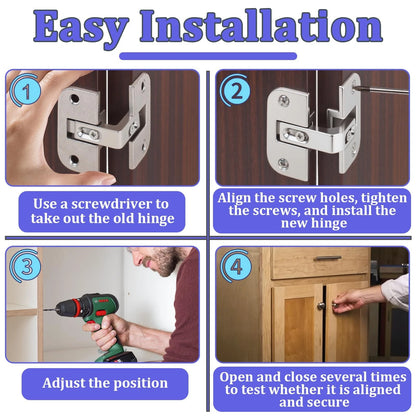 2PCS 343.90.710 Adjustable Concealed Pie Cut Corner Cabinet Hinge Compatible...