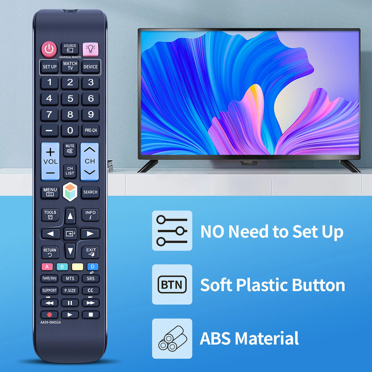AA59-00652A Remote Control For Samsung LCD LED 3D Smart TV UN55ES6100F
