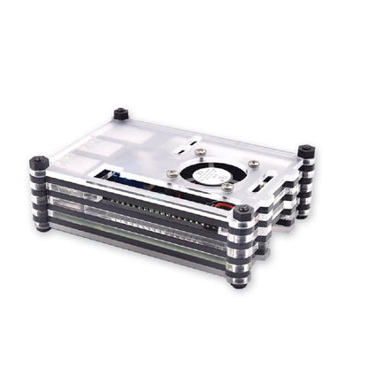Acrylic Transparent Heatsink Case With Cooling Fan For Raspberry Pi RPI 3B+/3B