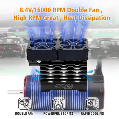 Surpass Hobby RC Cooling Fans 16000RPM,40mm Dual Car Motor with...