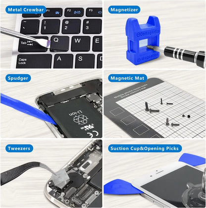 PC Building Tool Kit 140-IN-1: Computer for Repair & Assembly, Blue