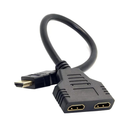 11.8 In HDMI Cable Adapter Male To Dual Female 2.0 Converter 1 in 2 out Splitter