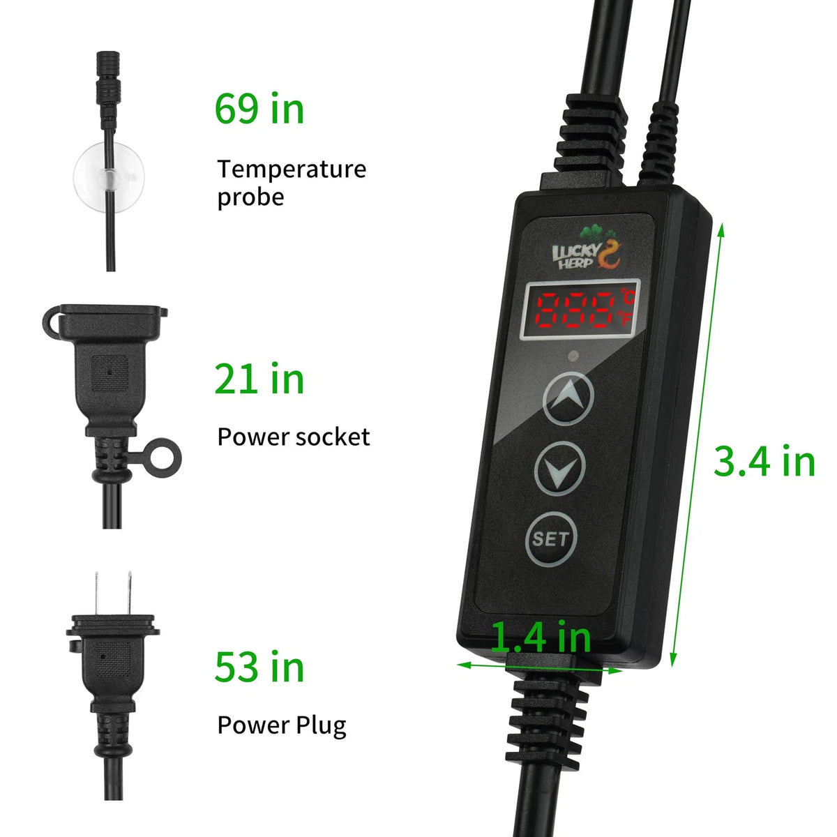 LUCKY HERP Reptile Dimming Thermostat, PID Heat Lamp Temperature Controller...
