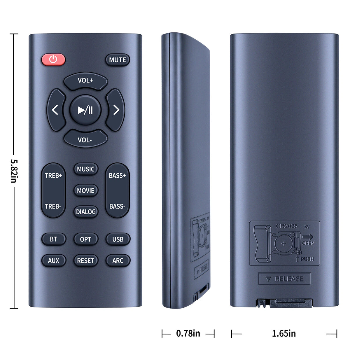 Replacement Remote Control For MEGACRA Sound Bar, BESTISAN 50 Watts Soundbar