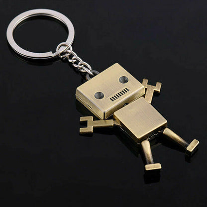 Mini Cute Movable Metal Robot Keychain Keyring Key Chain Ring Bag Purse Pendant