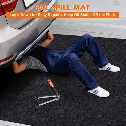 Grefinity Garage Floor Mat，8.2’x 22' Oil Spill Mat 8.2’x 22', Charcoal Gray