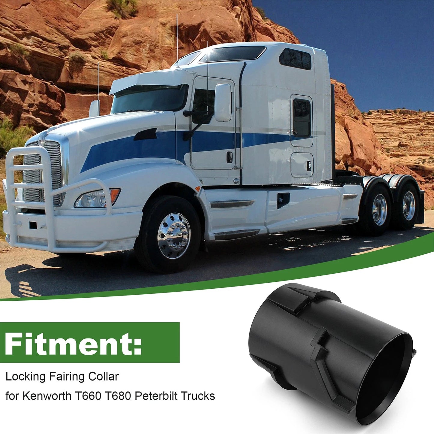 Locking Fairing Collar A18-1002 Fits Kenworth T660 T680 Peterbilt Trucks