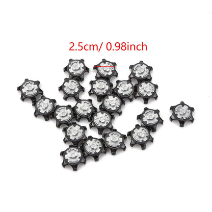 20Pcs Durable Plastic Golf Shoe Spikes Cleat Fast Twist Black Plastic