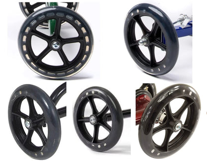 knee walker scooter replacement wheels,7.5 Inch 7 5 inch, Black+Transparent