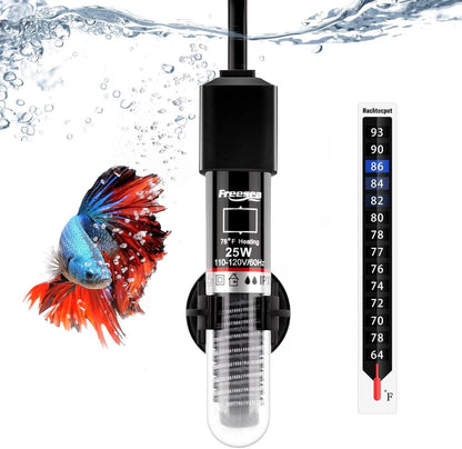 FREESEA Aquarium Fish Tank Heater: 25W/50W/100W/300W Small -25W, Black