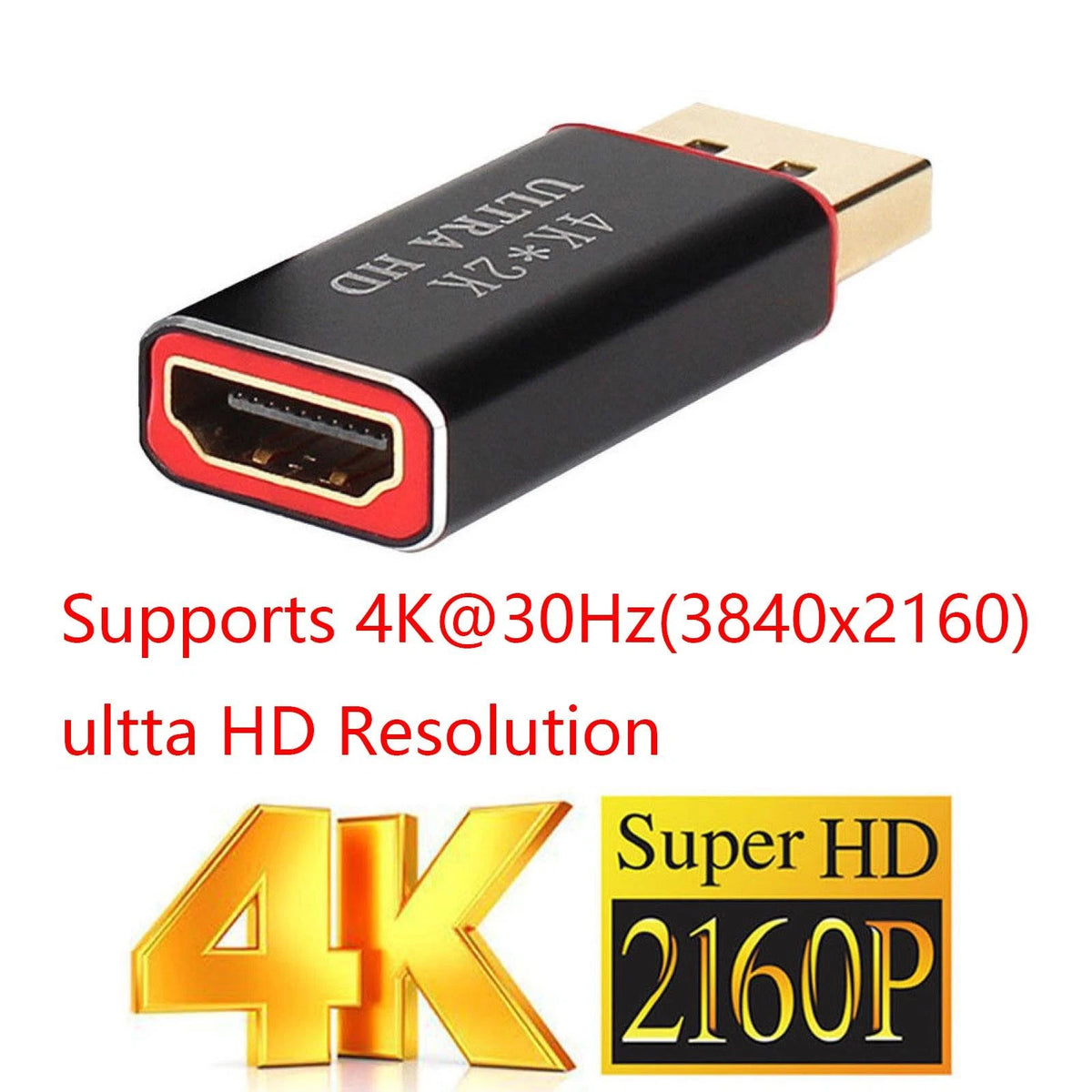 2* High Speed Active 4K DP Display Port To HDMI Adapter DisplayPort AV Adapter.