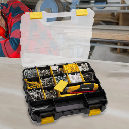Hardware Organizer Box 34 Compartments Small Parts 1 PACK, Yellow