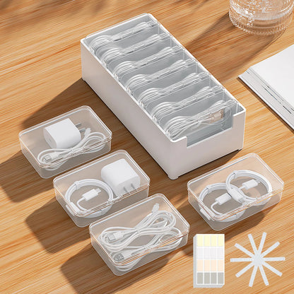 7 Case Cable Storage 20x10x6cm/7.87*3.9x2.36 inches, 7 Cases + 7 Straps