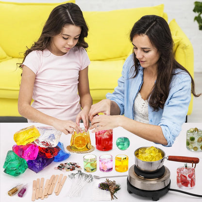 Blingfun Jelly Candle Making Kit,9pcs Gel Wax -7 Colors Medium, Color Mixing