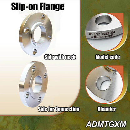 Carbon Steel Flange 3/4 Inch,Slip On,Flat Welding inch, Silver