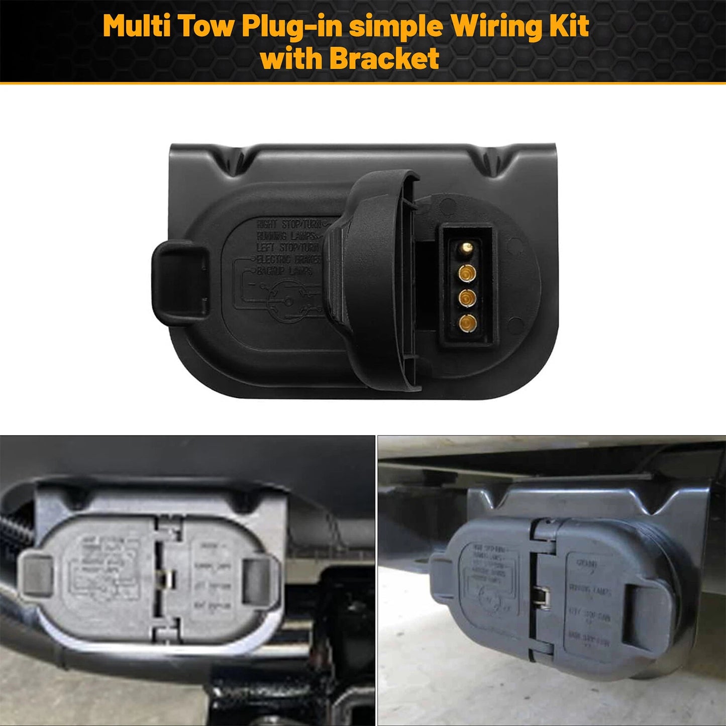 7 Way Trailer Brake Harness Towing Connector w/ Bracket For Ford F-150 2008-14