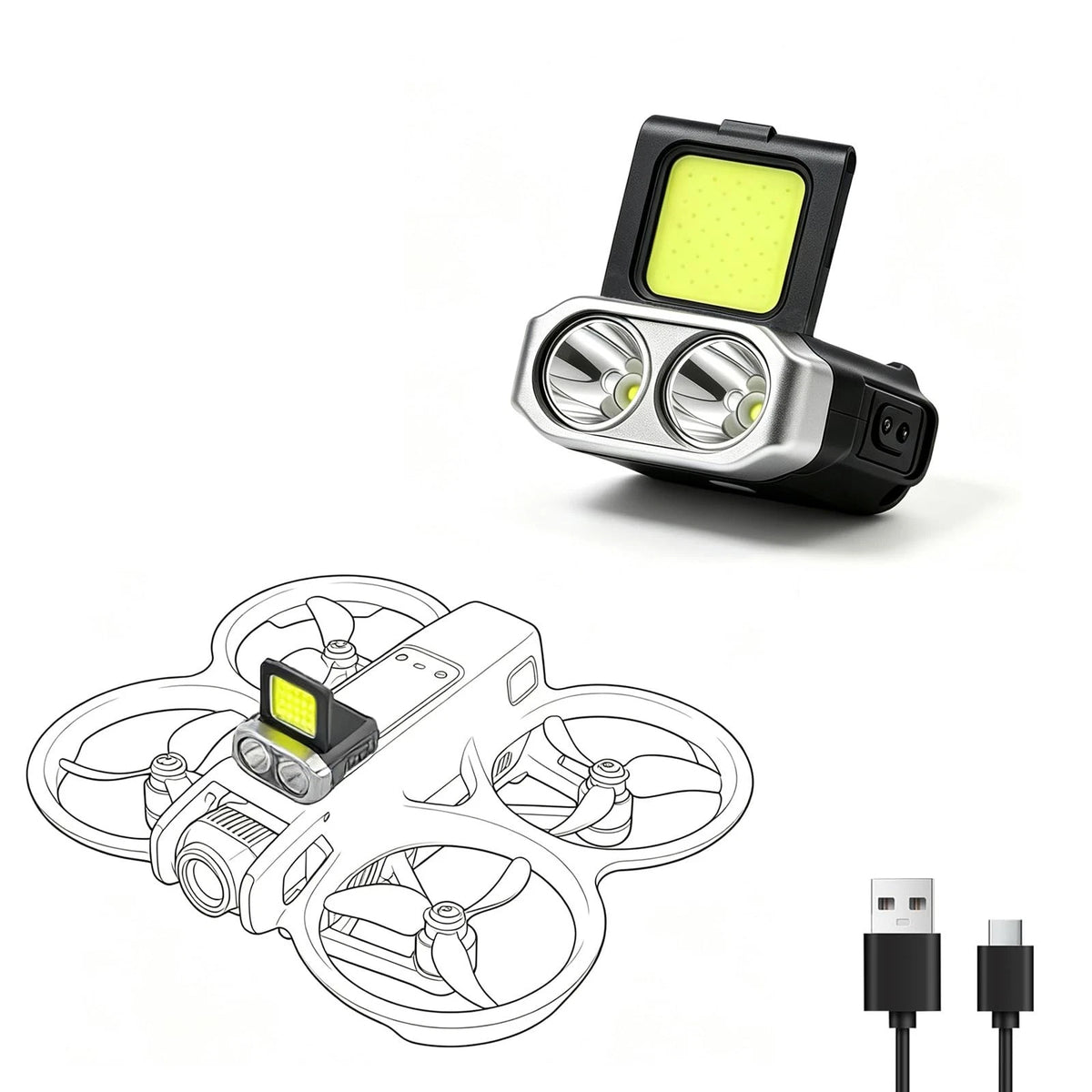 Universal Drone LED Searchlight,Night Flight Safety Strobe Light