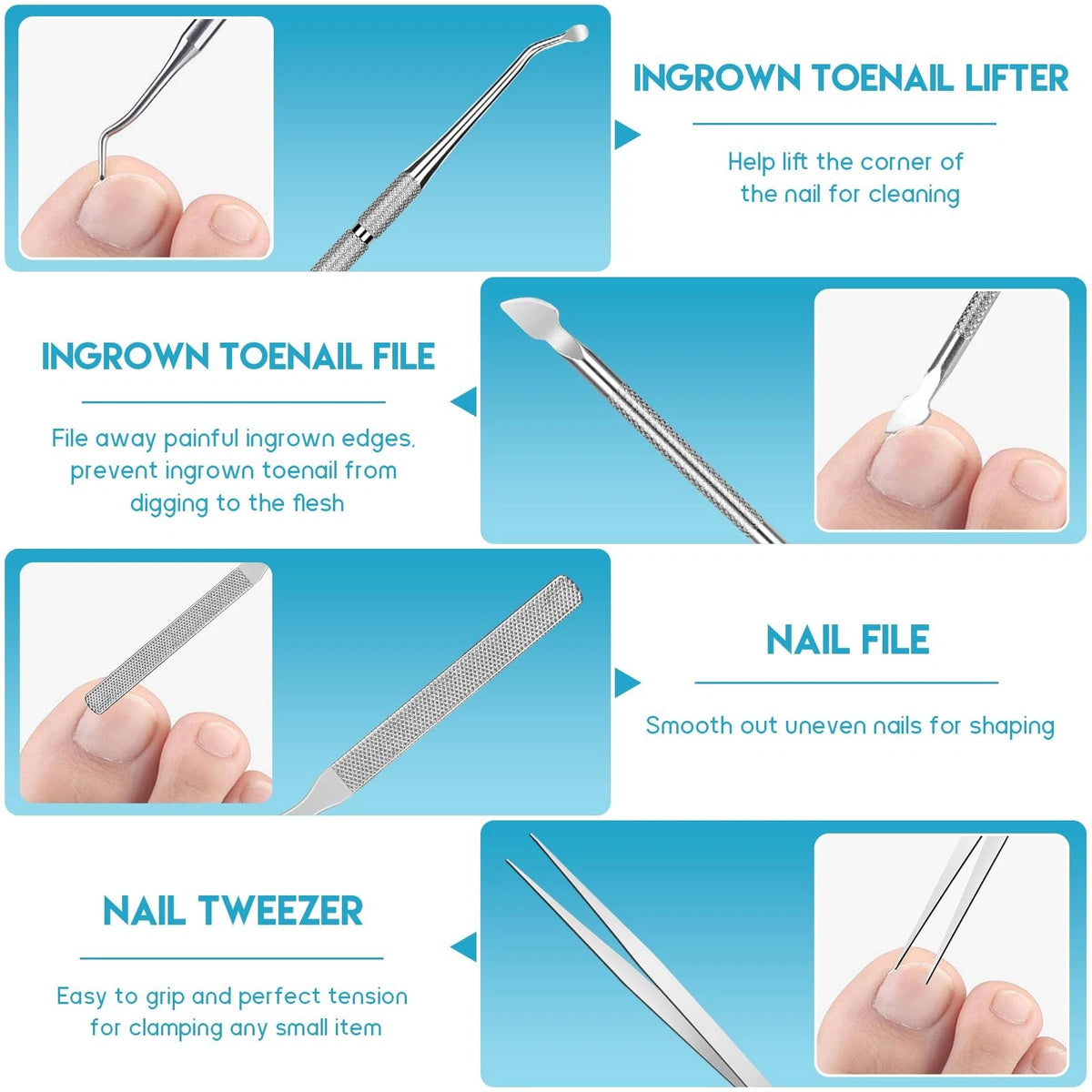 Ingrown Toenail Removal Kit, Professional 1 Fl Oz (Pack of 1), Silver