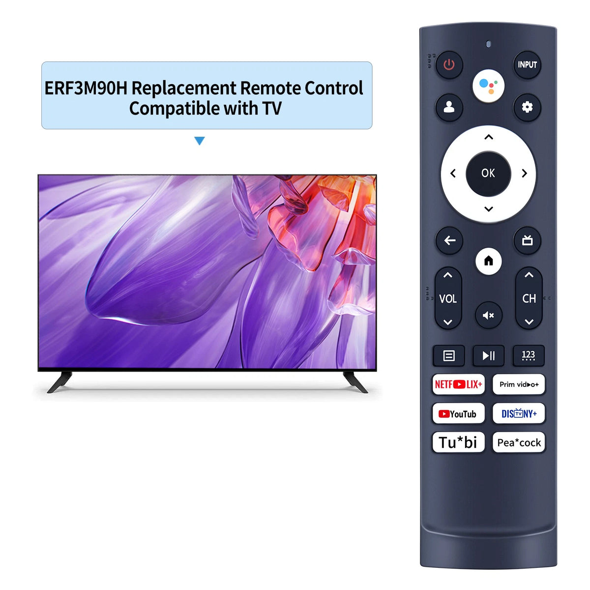 ERF3M90H Remote Control For Hisense TV 50A62GUA 55A66GUA 43A53FUA 75A53FUA