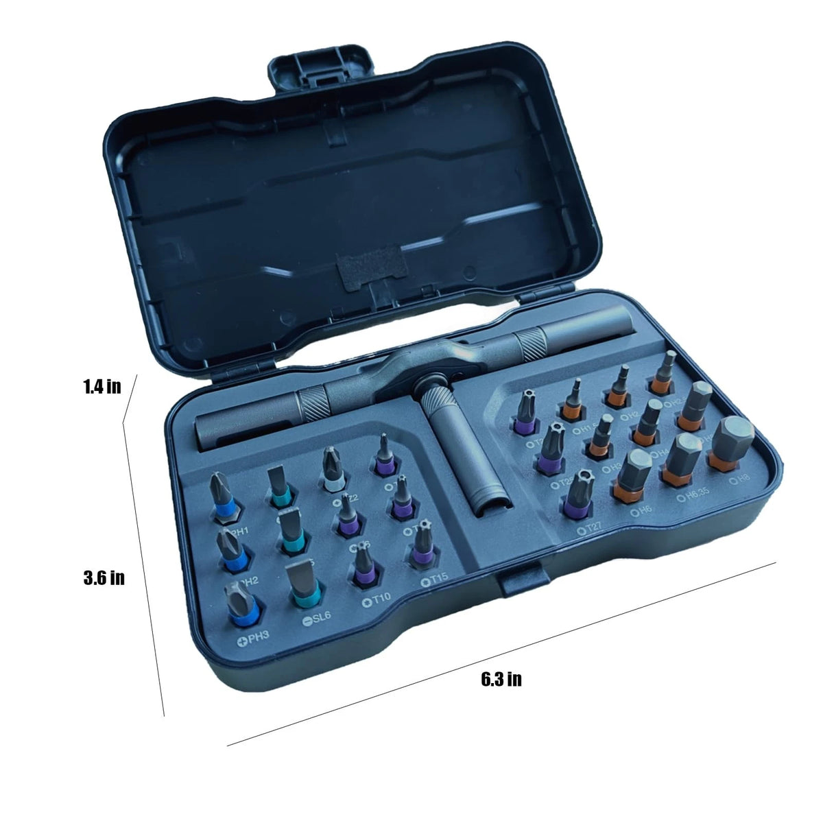 Asoleo 24 in 1 Magnetic Ratchet Screwdriver Set - T Handle Precision Black