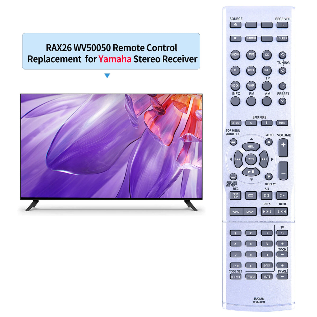 RAX26 WV50050 Remote Control For Yamaha Stereo Receiver R-S500 R-S700