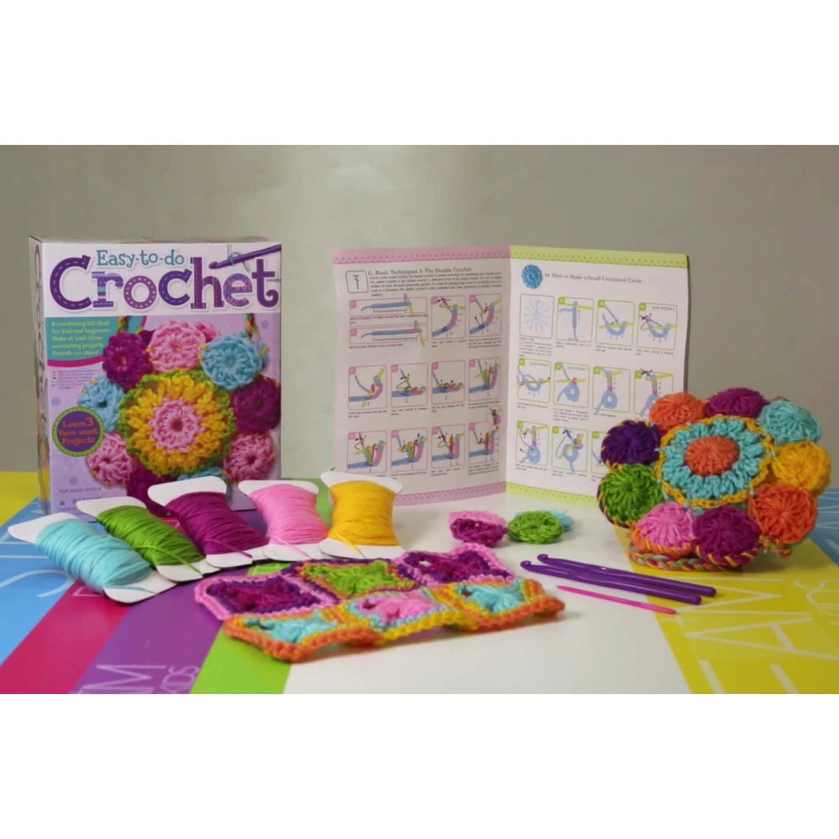 4M Easy-to-Do Crochet Kit - DIY Knitting Set for Beginners & Kids Multicolor
