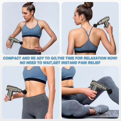 cotsoco Massage Gun Deep Tissue for Pain Relief with 4 Greysilver