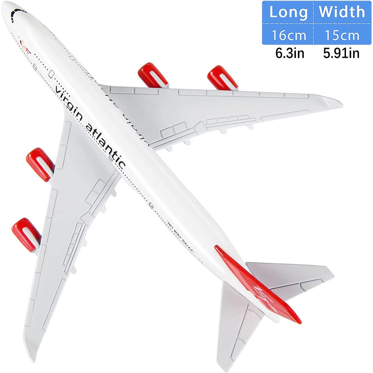 Retro 1/400 16cm Virgin Atlantic B747 Airplane Model Alloy Diecast Aircraft