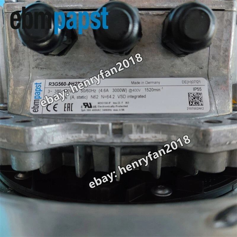 Ebmpapst R3G560-AH23-01 Centrifugal Fan 400V 4.6A 3~  560MM 8760m3/h Cooling Fan