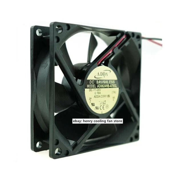 For ADDA AD0824HB-A70GL DC 24V 0.16A 80*80*25mm 45CFM 2wire Cabinet cooling fan