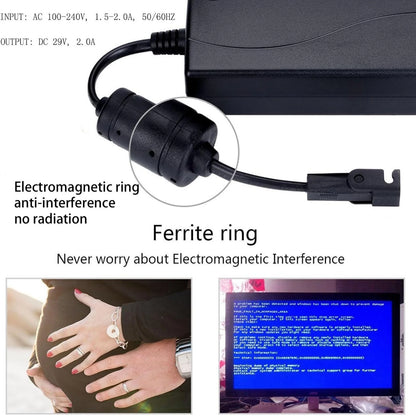 Universal Power Cord for Recliner, 29V 2A Recliner AC/DC black