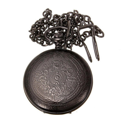 Vintage Retro Steampunk Pocket Watch Vintage Quartz Pendant Necklace Chain Gift