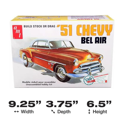 AMT Skill 2 Model Kit 1951 Chevrolet Bel Air 2-in-1 Retro 1:25, Red