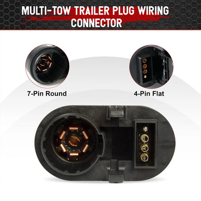 Multi Tow Trailer Receptacle Connector Plug Kit For Ford Ram Chevrolet