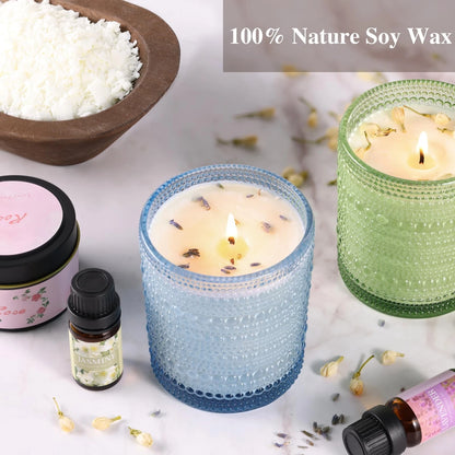 DARJEN Candle Making Kits for Adults - 2.5LB, Amber+Pink+Blue+Green