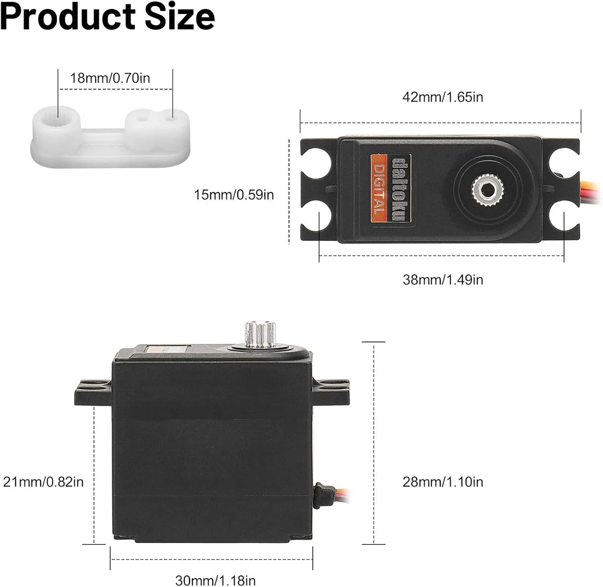 daitoku Upgrade Metal Servo for MJX Hyper Go 14701B H14BM 14209 14210...