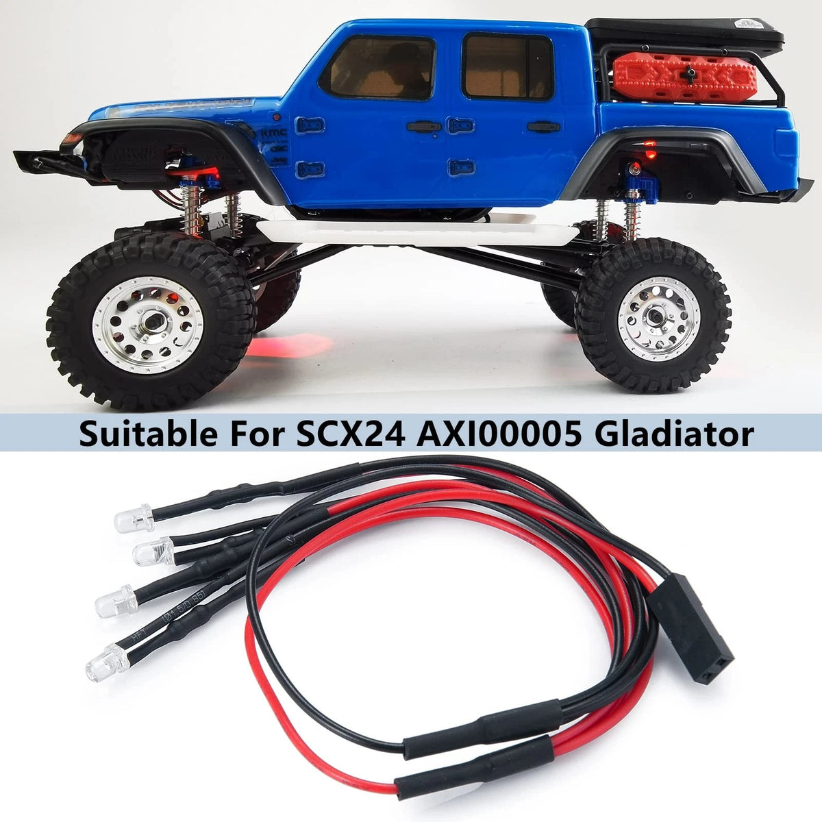 MORLORDY RC Chassis Lights LED Underglow Underbody Lamp for 1/24, Red