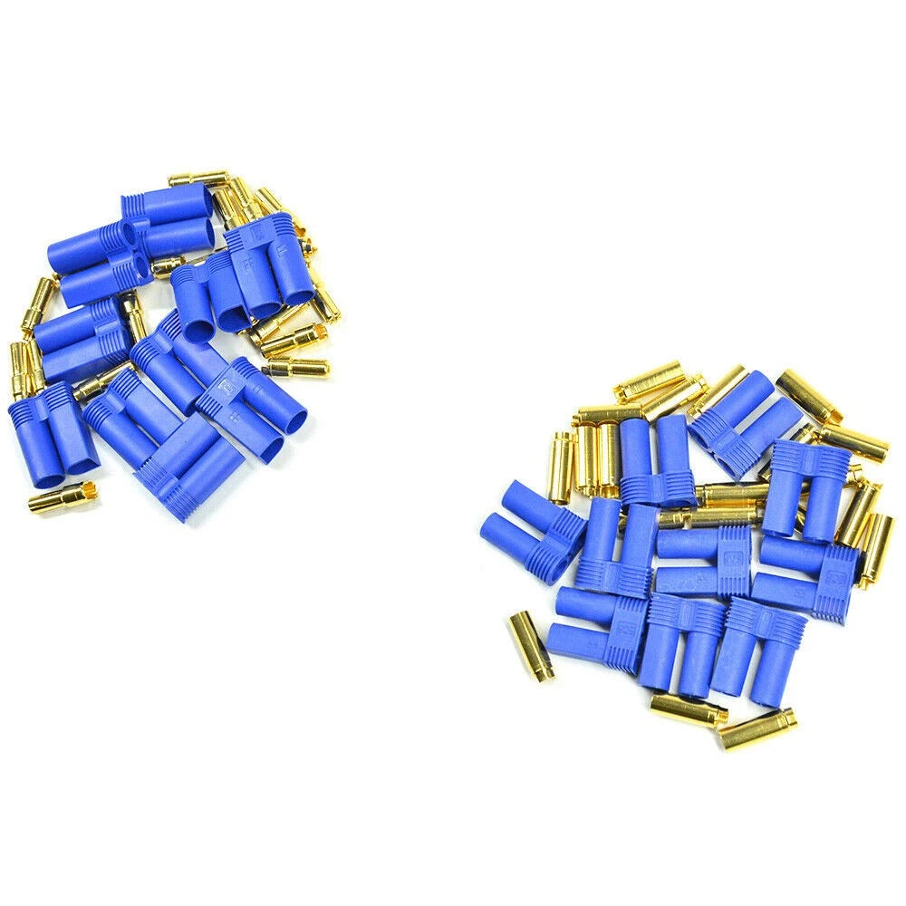 10 Sets EC5 Device Connector Plug for RC Car Plane Helicopter Battery Lipo Blue