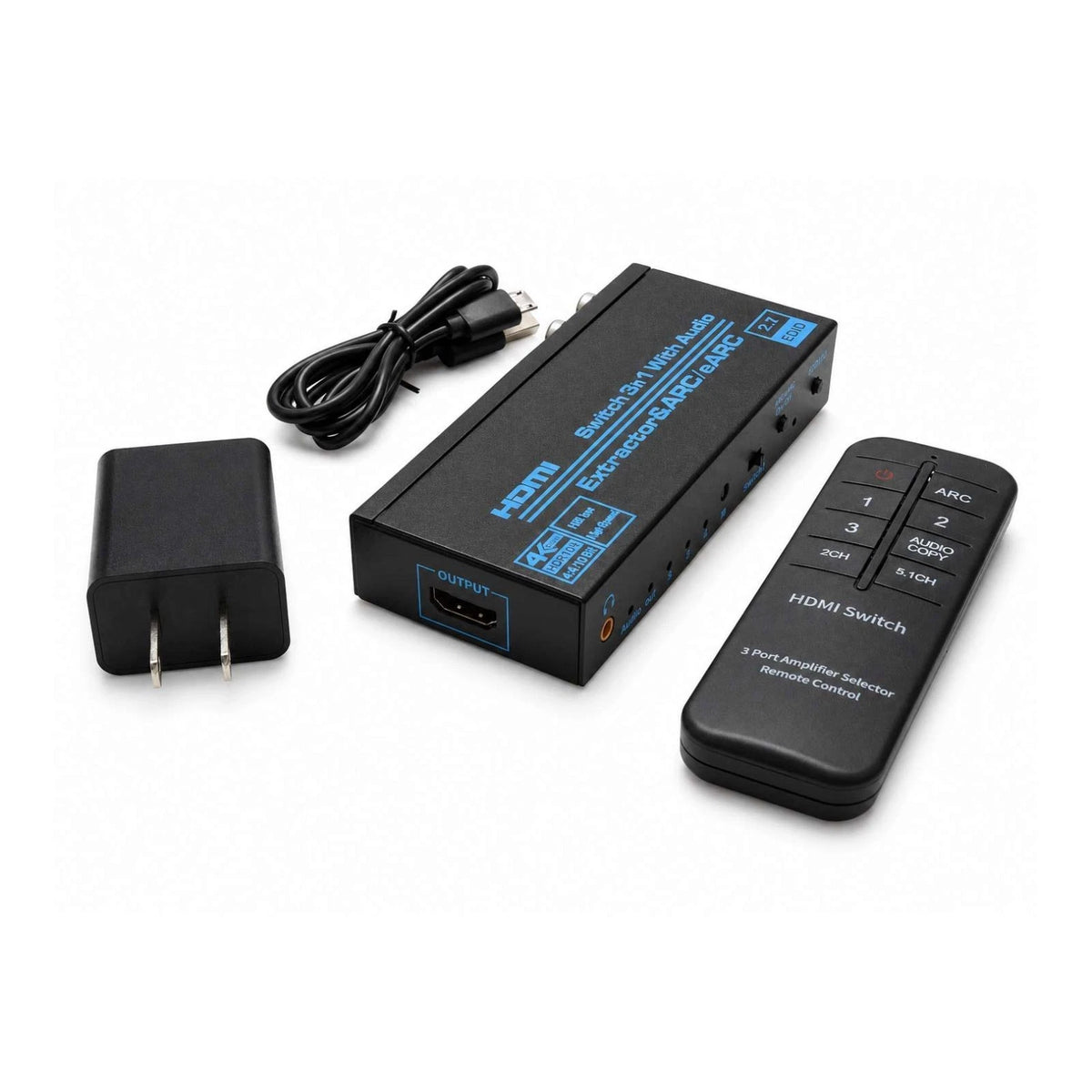 HDMI 3X1 Switch Splitter Audio Extractor 4K 1080P Video Converter For PS4 TV PC
